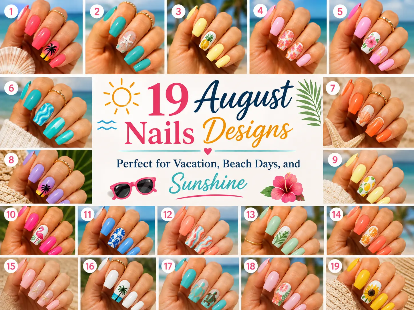19 August Nails Designs Perfect for Vacation, Beach Days, and Sunshine The Look Diary