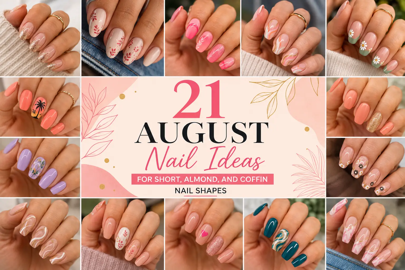 21 August Nail Ideas for Short, Almond, and Coffin Nail Shapes The Look Diary