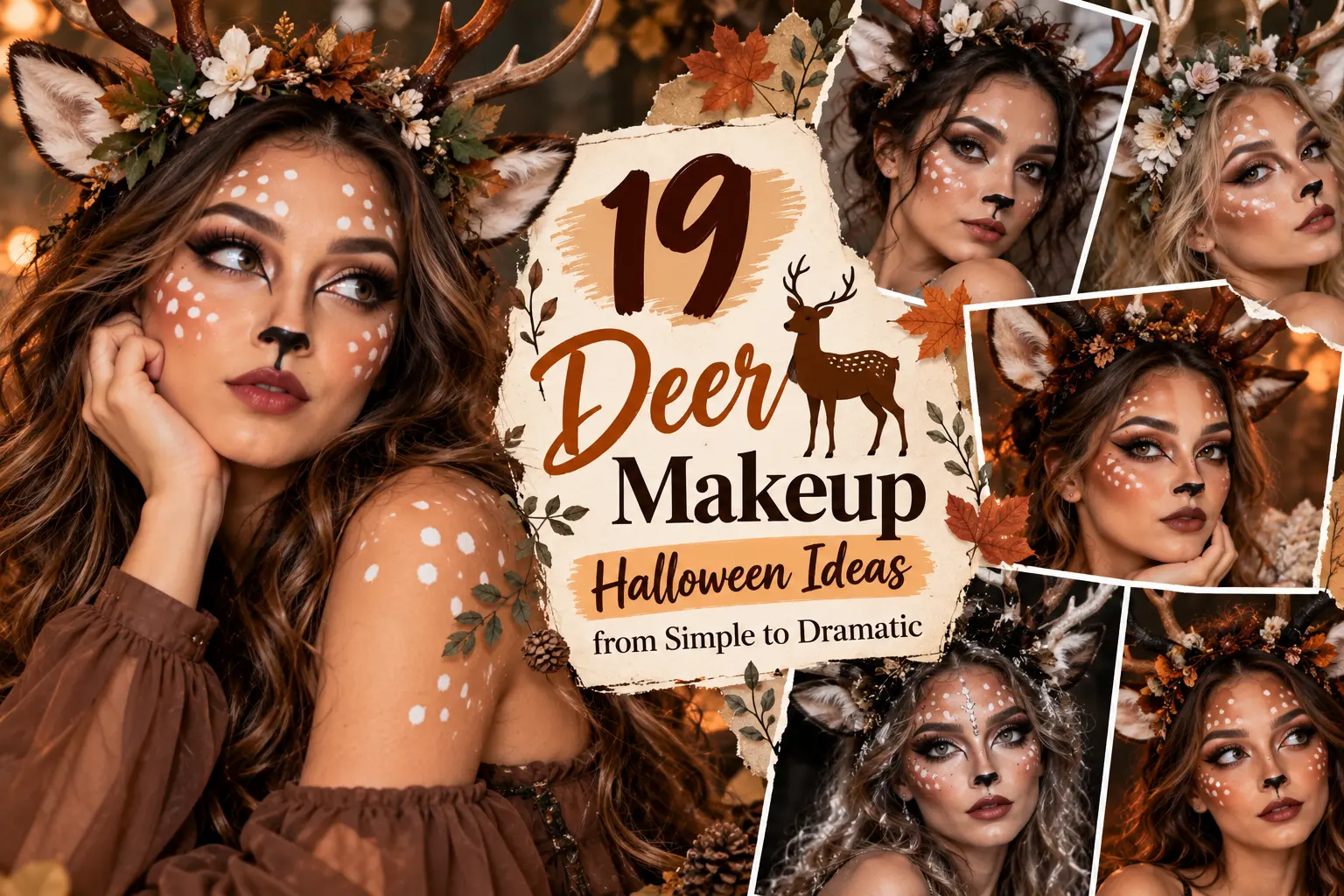19 Deer Makeup Halloween Ideas from Simple to Dramatic