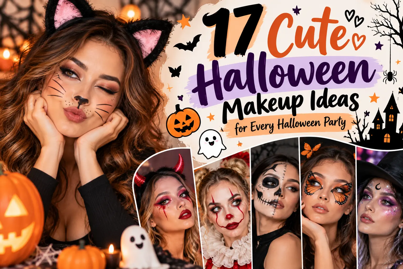 17 Cute Halloween Makeup Ideas for Every Halloween Party